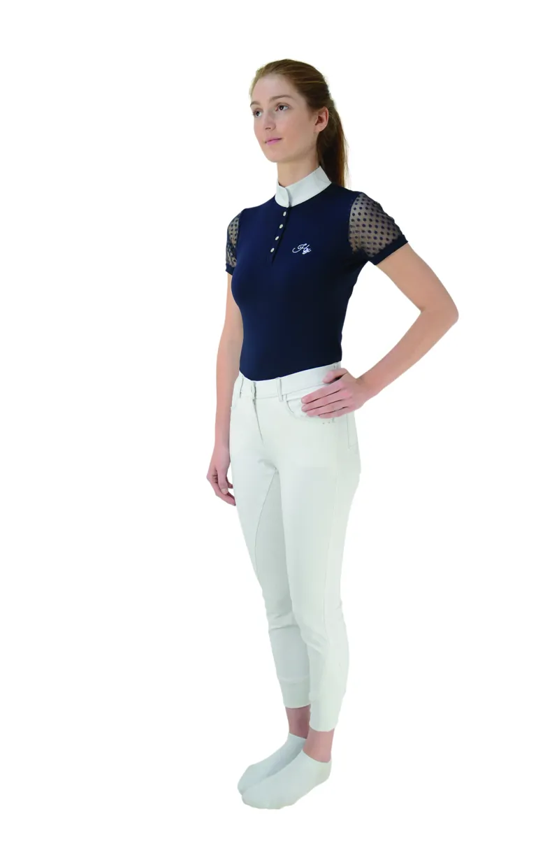 Hy Equestrian Lydia Lace Show Shirt - Navy
